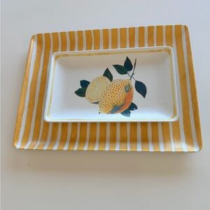 Table trays with lemons x 2
